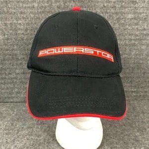 Powerstop Baseball Hat Adjustable Black Red White Embroidered Strapback Cap